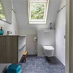 De badkamer van ons vakantiehuis.